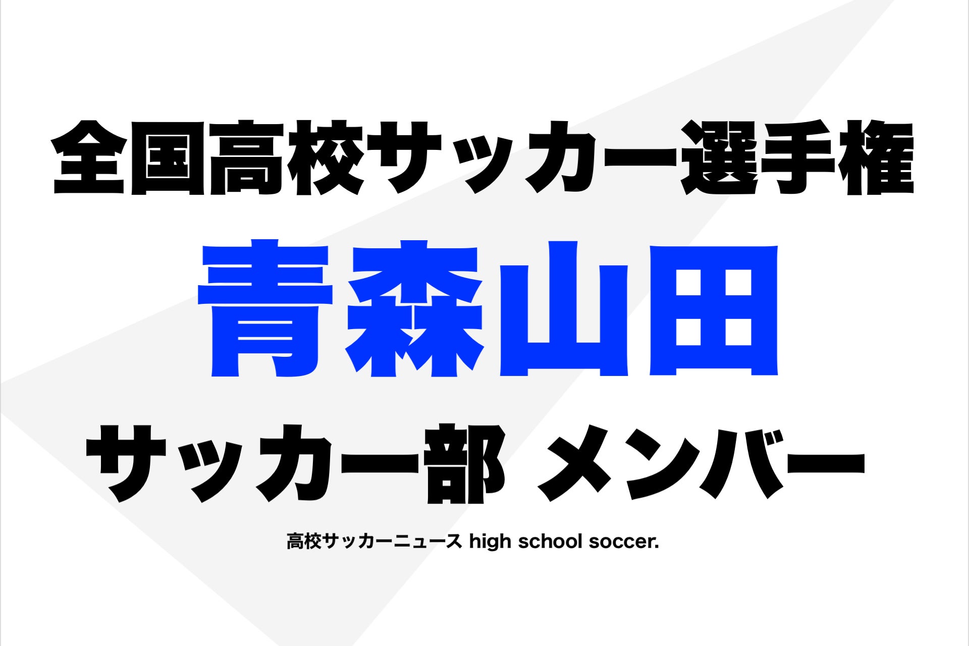 山田 高校 サッカー メンバー 青森
